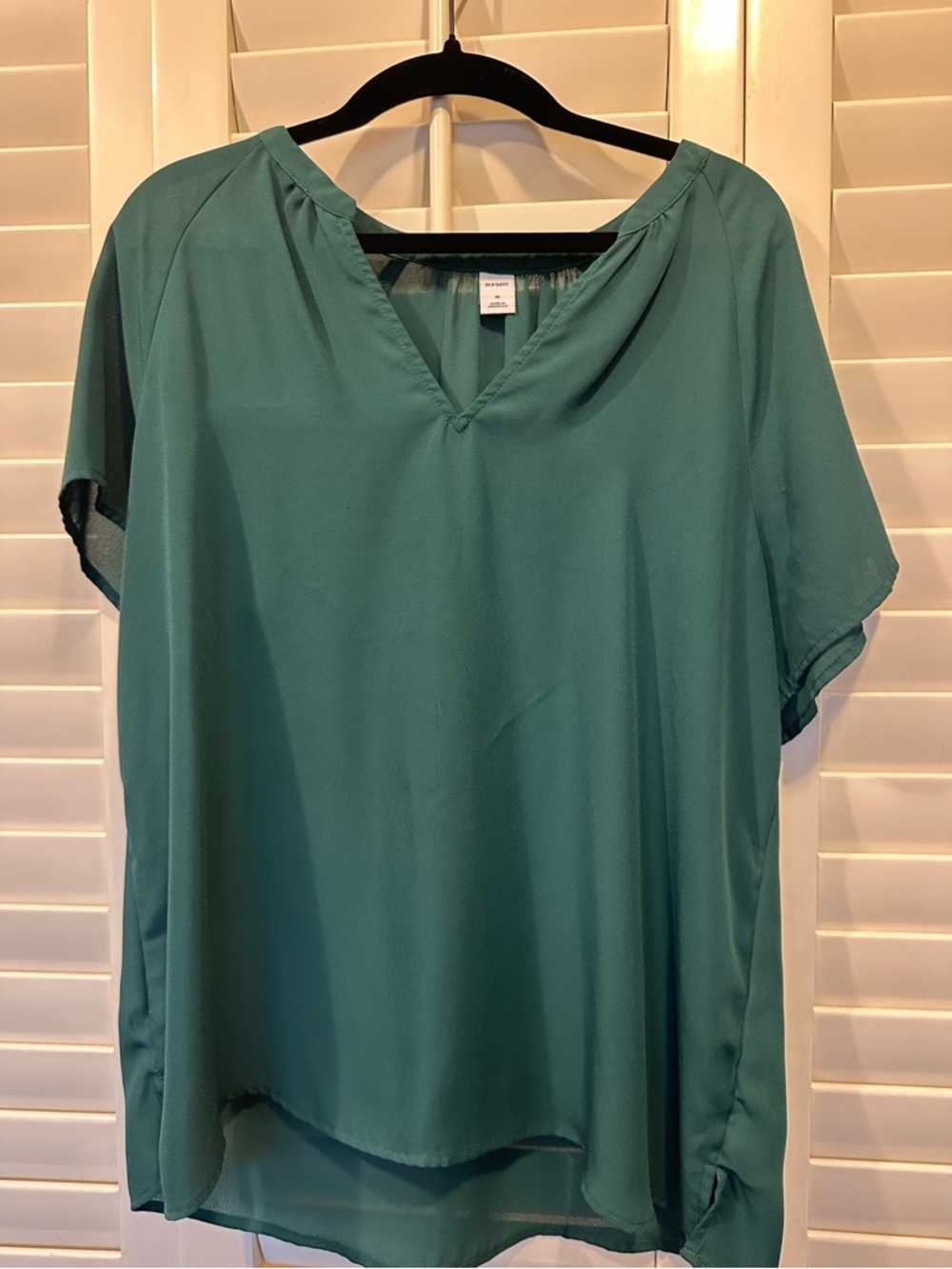 Old Navy Teal Short Sleeve V-Neck Blouse